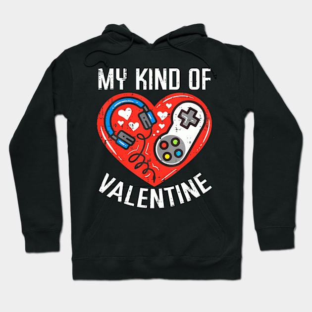 My Kind Valentine Gamer Valentines Day Gaming Men Boys Kids Hoodie by jadolomadolo